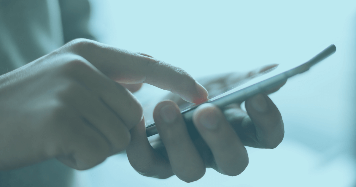 Hand plays with mobile