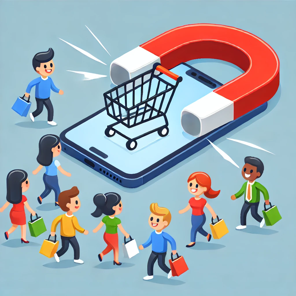 Shopping App um Imã de Usuários