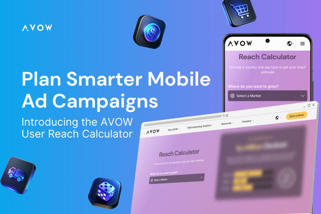 Illustration showing app discovery and mobile growth across global markets, supporting android OEM reach calculator content.